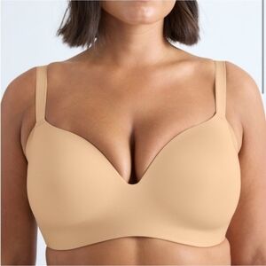 Knix WingWoman Bra 7+ Nude Wireless Support Comfort Bra 36F 38E 38F Plus Size